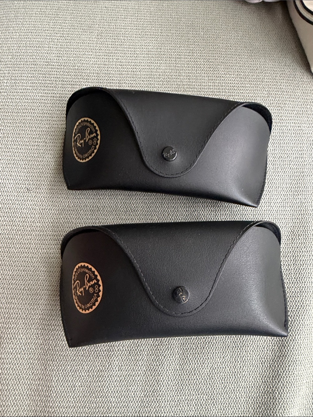 Ray-Ban Black Leatherette Sunglasses Pouch Duo
